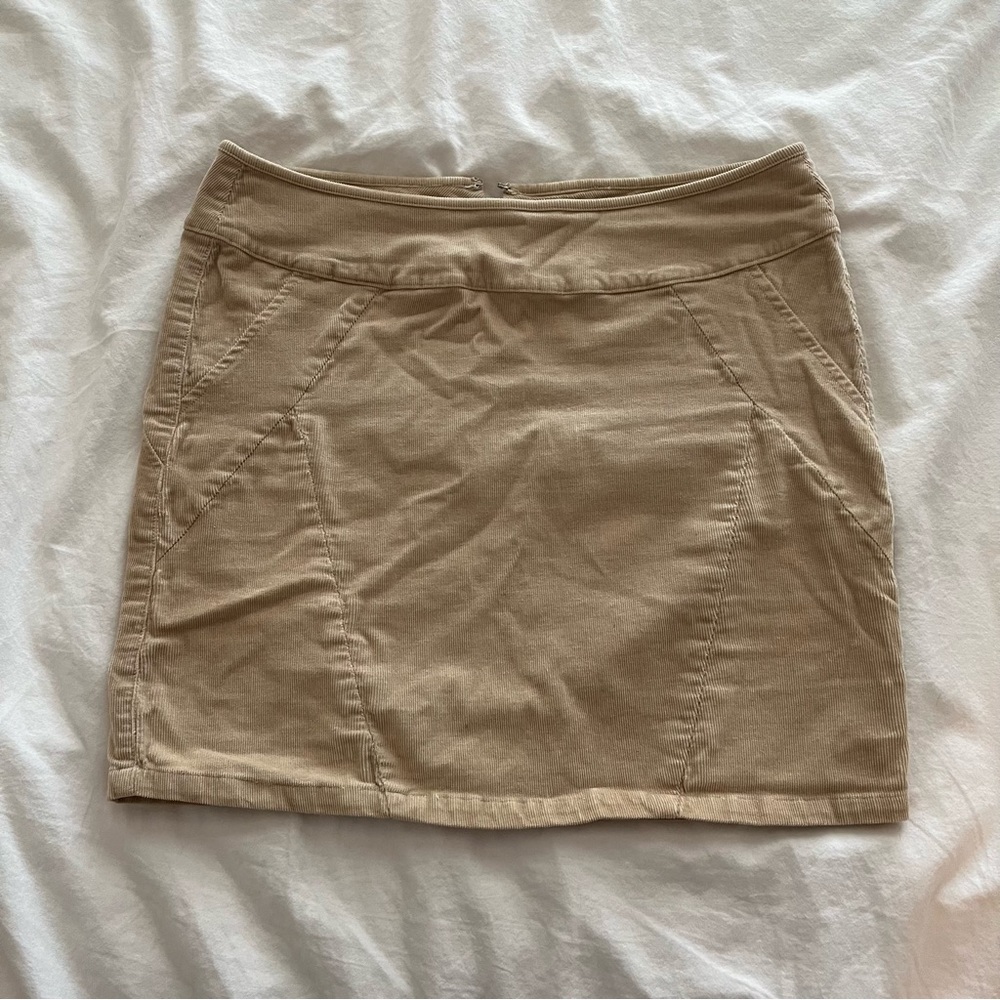 Corduroy Tan Mini Skirt (size M)